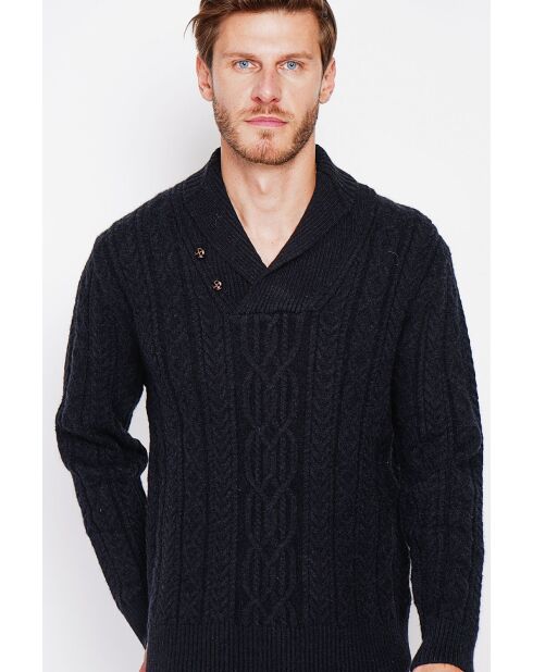 Jersey negro con cuello de chal