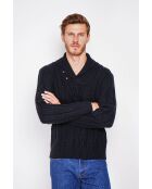 Pull col châle noir