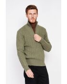 Jersey caqui con cuello camionero