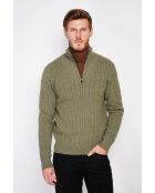 Jersey caqui con cuello camionero