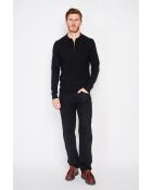 Jersey polo negro con media cremallera
