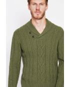 Jersey caqui con cuello tipo chal