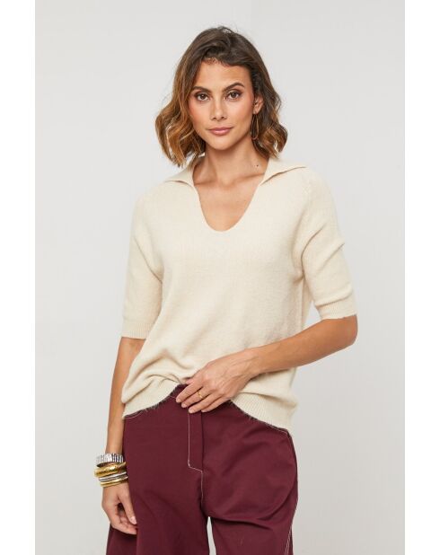 Pull en laine mélangée Wild beige