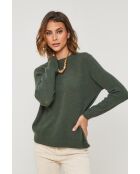 Pull en laine mélangée Vesuve vert