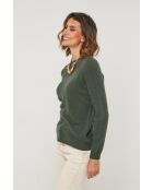 Pull en laine mélangée Vesuve vert