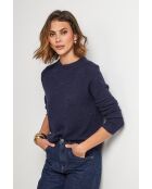 Pull en laine mélangée Vesuve marine