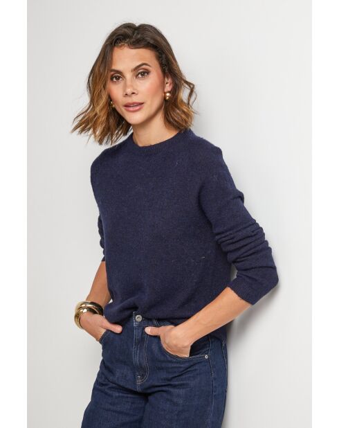 Pull en laine mélangée Vesuve marine