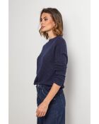 Pull en laine mélangée Vesuve marine