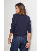 Pull en laine mélangée Vesuve marine