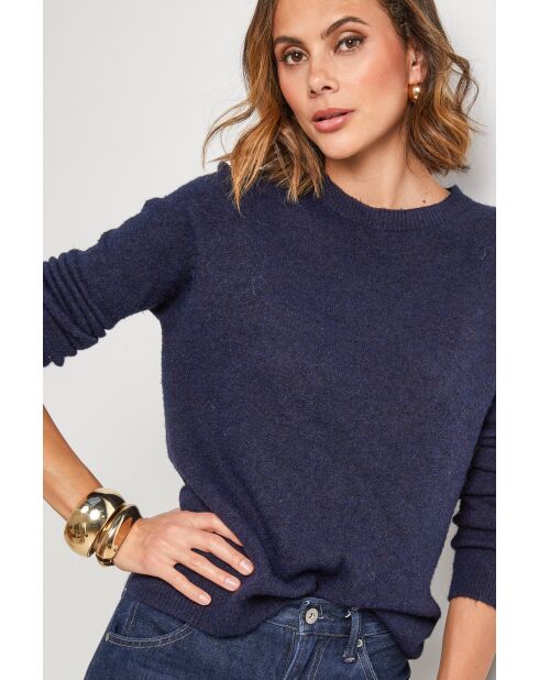 Pull en laine mélangée Vesuve marine