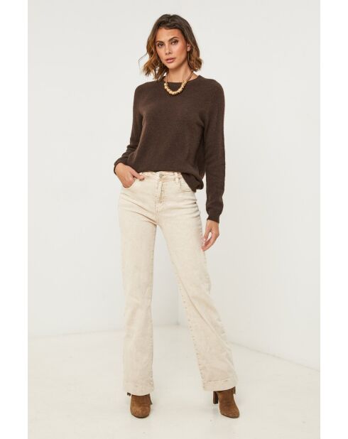 Pull en laine mélangée Vesuve chocolat