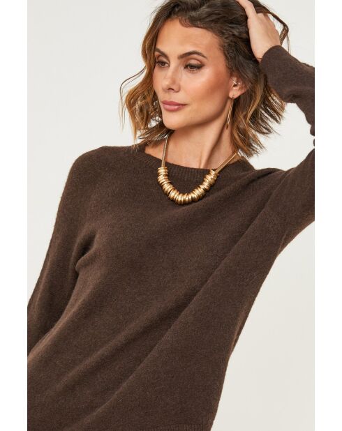 Pull en laine mélangée Vesuve chocolat