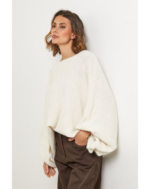 Pull en laine mélangée Tresor écru