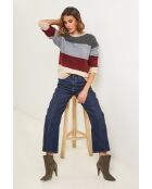 Pull Queen gris/bordeaux/beige
