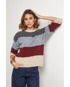 Pull Queen gris/bordeaux/beige