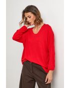 Pull en laine mélangée Windsor rouge