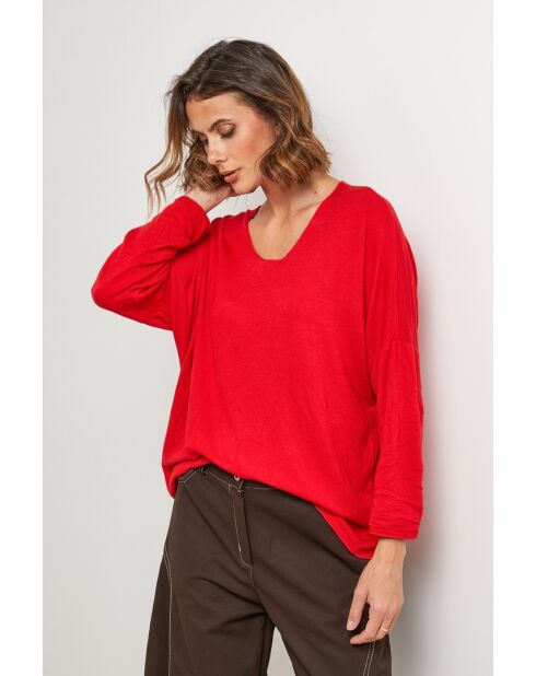 Pull en laine mélangée Windsor rouge