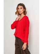 Pull en laine mélangée Windsor rouge