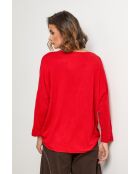Pull en laine mélangée Windsor rouge