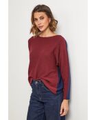 Pull en laine mélangée Boheme bordeaux/marine