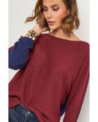 Pull en laine mélangée Boheme bordeaux/marine