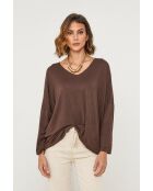 Pullover Windsor aus schokoladenfarbener Wollmischung