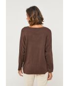 Pullover Windsor aus schokoladenfarbener Wollmischung