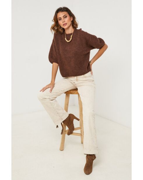 Pull en laine mélangée Willow chocolat
