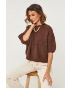 Pullover Willow in misto lana color cioccolato