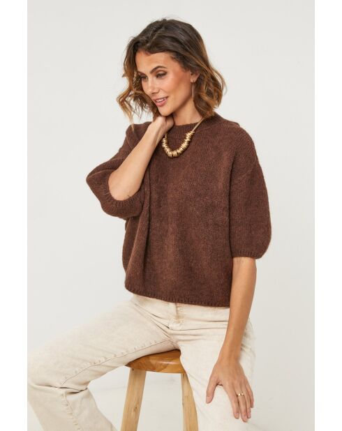 Pull en laine mélangée Willow chocolat