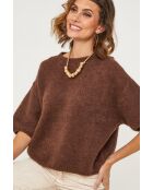 Pullover Willow in misto lana color cioccolato