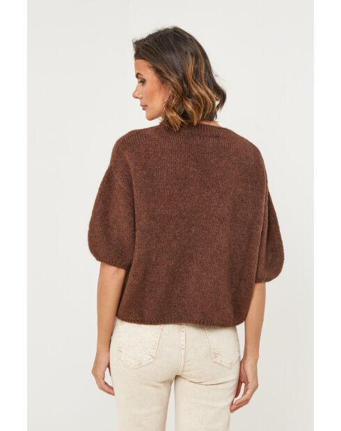 Pullover Willow in misto lana color cioccolato