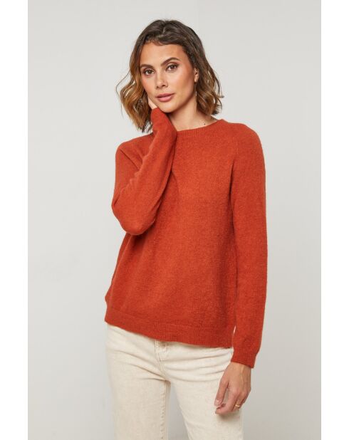 Pull en laine mélangée Vesuve brique