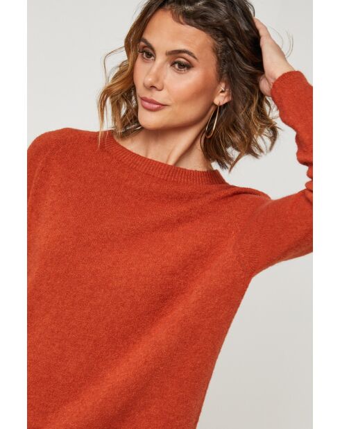 Pull en laine mélangée Vesuve brique