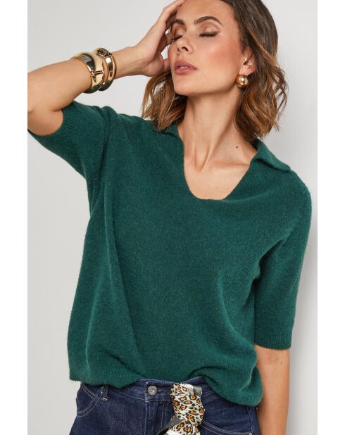 Pull en laine mélangée Wild vert sapin