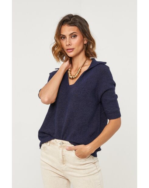 Pull en laine mélangée Wild marine