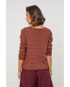 Pull en laine mélangée Sirius bordeaux/camel