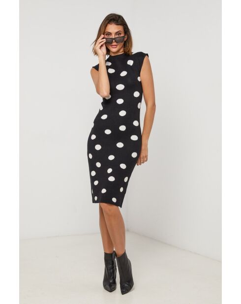 Robe en coton Athena noir/blanc