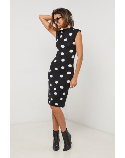 Robe en coton Athena noir/blanc