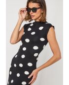 Robe en coton Athena noir/blanc