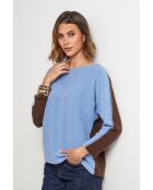 Pull en laine mélangée Boheme bleu/chocolat