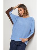 Pull en laine mélangée Boheme bleu/chocolat