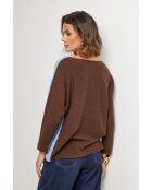 Pull en laine mélangée Boheme bleu/chocolat