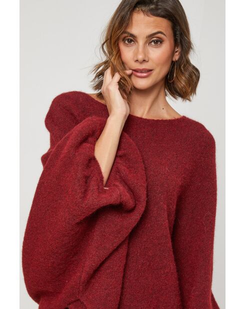 Pull en laine mélangée Tresor bordeaux