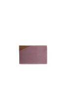 Porte-cartes en cuir Diago parme et marron - 10 x 7 x 3 cm