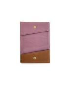 Porte-cartes en cuir Diago parme et marron - 10 x 7 x 3 cm
