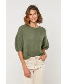 Khakifarbener Pullover aus Wollmischung