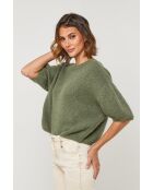 Khakifarbener Pullover aus Wollmischung