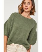 Khakifarbener Pullover aus Wollmischung