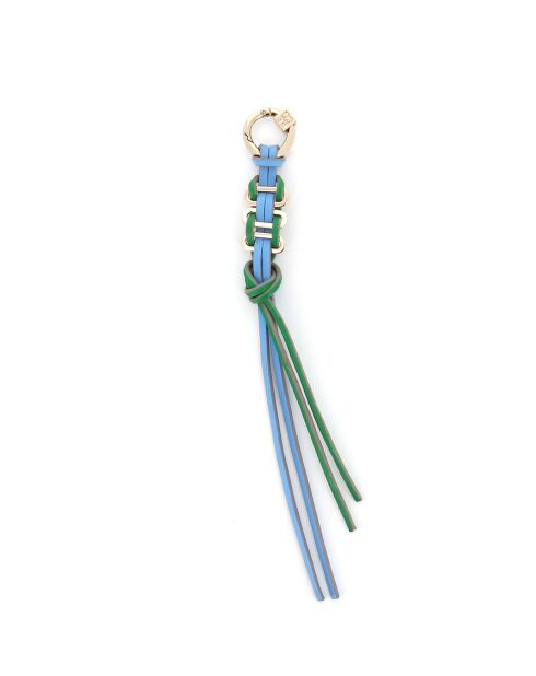 Bijou de sac en cuir Twist bleu et vert
